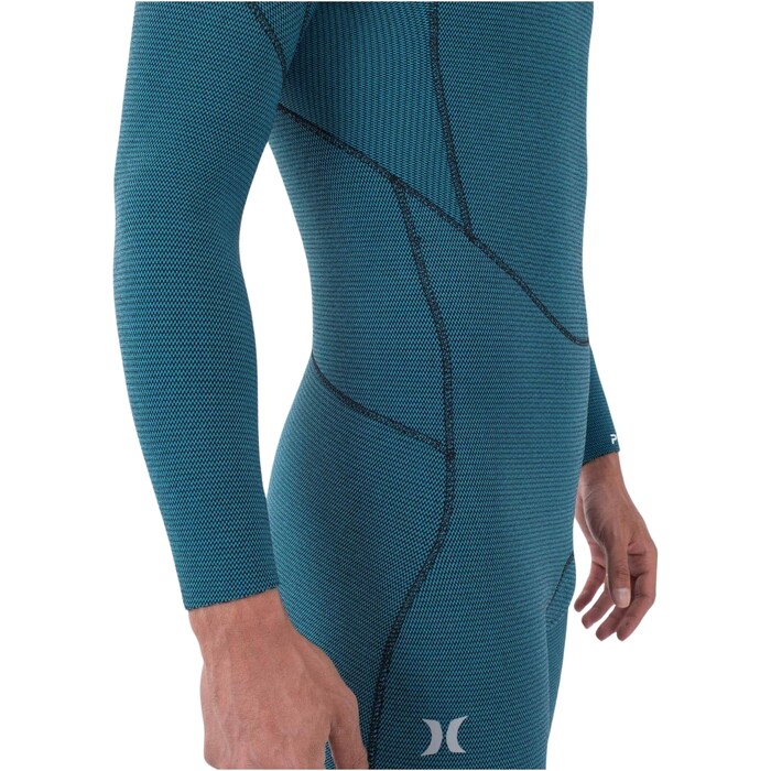 2024 Hurley Mens Plus 4/3mm Chest Zip Wetsuit MFS0012403 - Black / Sky / Blue